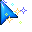 blue arrow with sparkles