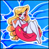 Charlie in a swimsuit in a bathing ring