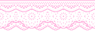 white lace divider with pink border