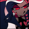 Velvette from Hazbin Hotel looking annoyed