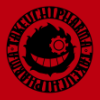 takeuchi from mars red's company logo in black on red background