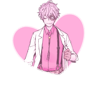 header-image of takeuchi from mars red with a white heart-shaped lace border